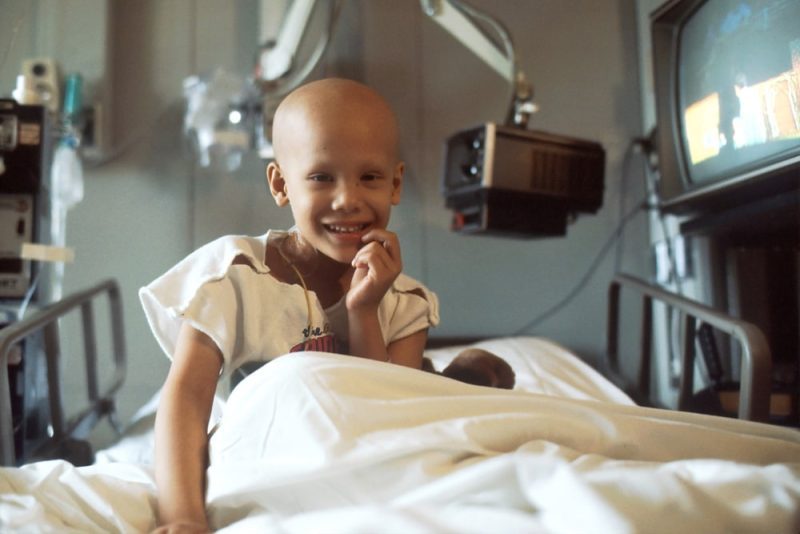 Young cancer patient smiling